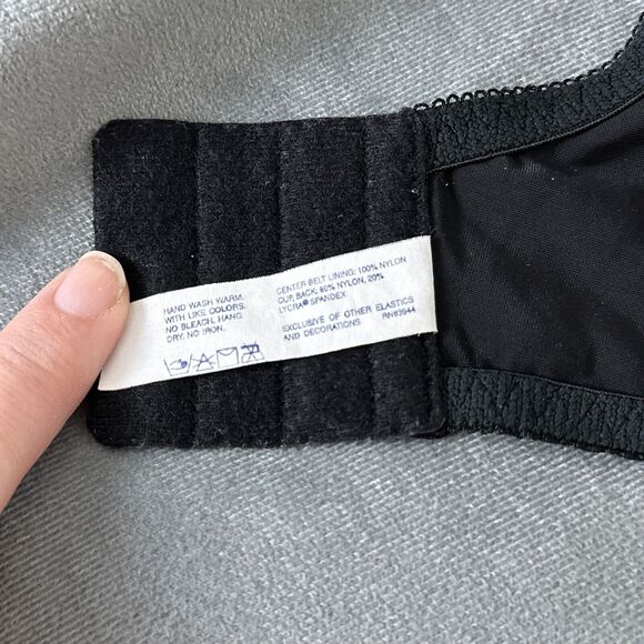 Vintage Bali Bra 36DD Stretch Satin Unlined Underwire Style 3640 Lace Black - Picture 9 of 10